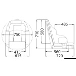 Sedile imbottito con Flip UP RS56 da rivestire - immagine 2
