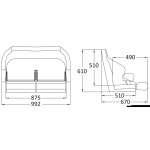 Doppio sedile anatomico flip up H99 da rivestire - immagine 2