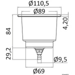 Portabicchieri inox con drenaggio - immagine 2