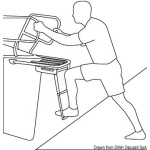 Delfiniera inox/teak con scaletta 3 gradini - immagine 5