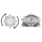 Base girevole inox frizionata per sedile 165x165 mm