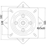 Base girevole inox frizionata per sedile 165x165 mm - immagine 2
