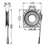 Base girevole inox frizionata con blocco 172x172 mm - immagine 2