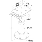 Gamba sedile Maxi regolabile 430/610 mm - immagine 2