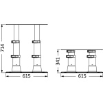 Gamba tavolo doppia base 615 x 300 mm - immagine 2