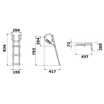Scaletta telescopica con maniglie 3 gradini - immagine 3