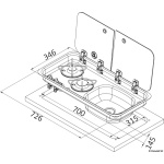 Piano cottura 2 fuochi - lavello DX con miscelatore - immagine 3