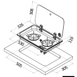 Piano cottura ad incasso con coperchio - immagine 2
