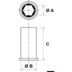 Boccola gomma Ø 25 mm 120 mm - immagine 3