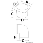 Presa d'aria ABS con collare mm 126x126 bianca - immagine 2