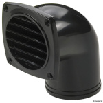 Presa d'aria ABS con collare 90° mm 92 x 92 nera