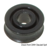 Puleggia in delrin mm 17 per cime Ø mm 5 nera