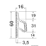 Profilo paracolpi 3,5x60x16 mm grigio RAL 9002 - immagine 2