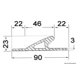 Profilo paracolpi 3x90x23 mm grigio RAL 9002 - immagine 2