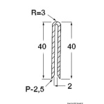 Profilo grigio chiaro RAL 7035 2x2x40 mm - immagine 2