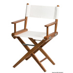 Sedia teak pieghevole rivestimento bianco