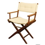 Sedia teak pieghevole imbottita crema