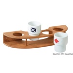 Portabicchiere teak a parete 4 posti