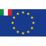 Bandiera Europa + Italia 30 x 45 cm